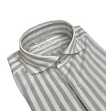 Suitsupply - White/Grey Striped Cotton Shirt 39