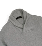 Balmohr - Grey Chunky Cashmere Shawl Collar Knit L