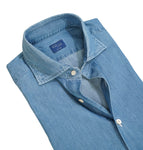 Xacus - Denim Spread Collar Shirt 38
