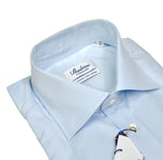 Stenströms - Light Blue Twofold Cotton Twill Shirt 40