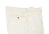 Incom - Cream High-Rise Pleated Heavy Cotton Trousers 50