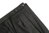 Mr Johnsons Wardrobe - Dark Grey Mid Rise Super 130's Flannel Wool Trousers 50