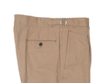 Orazio Luciano - Light Brown Mid-Rise Pleated Cotton Trousers 46