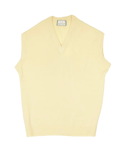Supermaglia - Pale Yellow Deep V-Neck Sleeveless Pullover L