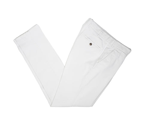 Berwich - Off White Mid-Rise Cotton Trousers 32/31