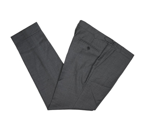 Grey Mid-Rise Wool Trousers 50