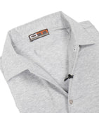 AM Milano - Grey Cotton One-Piece Collar Popover Shirt M