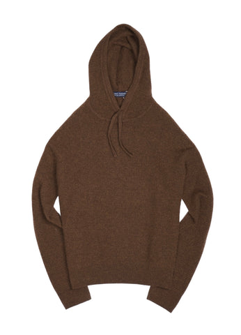 Grant Thomas - Brown 2-Ply Cashmere Hoodie S