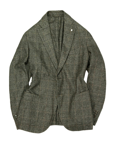 L.B.M. 1911 - Grey/Black Checked Unlined Wool Sports Jacket 