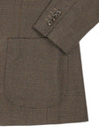 D+LJ - Dark Brown Checked Wool Sports Jacket 48