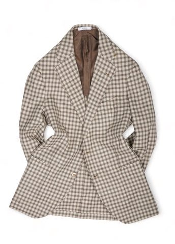Orazio Luciano - Brown/Beige Checked Wool Sports Jacket 50