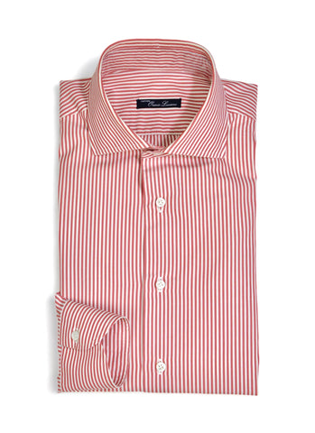 Orazio Luciano - Red Bengal Striped Spread Collar Shirt
