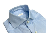 Barba Napoli - Blue Cotton Spread Collar Shirt 37