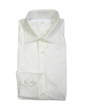 Barba Napoli - White Spread Collar Cotton Twill Shirt 43 (Reg)