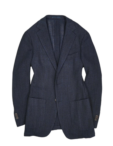 Suitsupply - Navy Grenadine Knit Havana Wool/Silk Sports Jacket 44