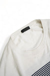Z Zegna - Off-White/Navy Striped Silk/Cotton Crewneck L