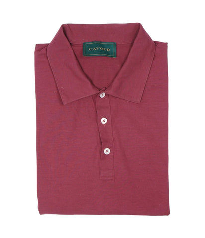 Cavour - Wine Red Short-Sleeve Polo L