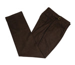 Blugiallo - Dark Brown Wool Flannel Pleated High-Rise Trousers