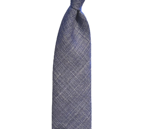 Drake's - Mid Blue 3-Folded Silk/Wool/Linen Tie