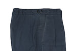 Götrich - Navy High Rise Pleated Cotton Trousers 46 Short