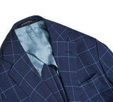 Oscar Jacobson - Navy Windowpane VBC Wool Sports Jacket 46