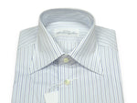 Avino Napoli - Navy/Blue Striped Cotton Spread Shirt 38-42