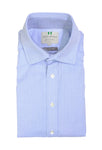 Harvie & Hudson - Light Blue Herringbone Twill Cotton Shirt 41 Reg