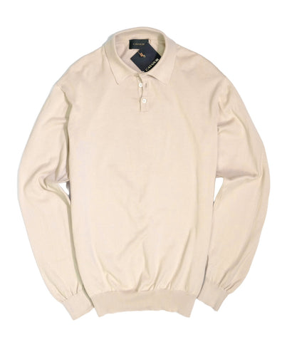 Cavour long sleeve knitted polo