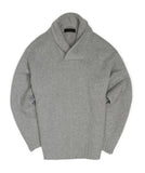 Balmohr - Grey Chunky Cashmere Shawl Collar Knit L