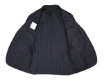J.Lindeberg - Midnight Blue Multi Striped Super 110's Flannel Wool Suit 48