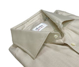 Stenströms - Beige Houndtooth Twofold Cotton Twill Shirt 41 (Short Sleeves)