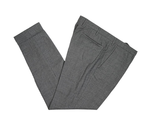 Incotex - Grey Mid Rise Flannel Wool Trousers 50