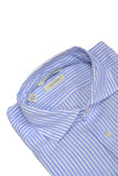 Suitsupply - Light Blue/White Bengal Striped Linen/Cotton Shirt 40