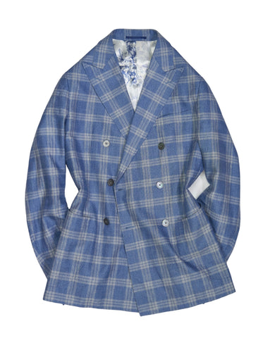 Baltzar Sartorial - Blue/Grey Checked Wool Suit 50 Long