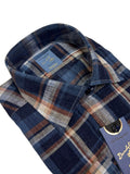 Barba Napoli - Navy/Blue/Brown Check Linen Shirt 41