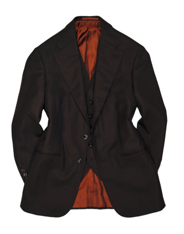 Götrich - Dark Brown Wool Full Canvas Bespoke Jacket and Vest