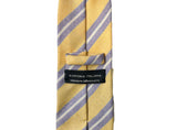 Sartoria Italiana - Pale Purple/White Stripes on Yellow Wool Tie