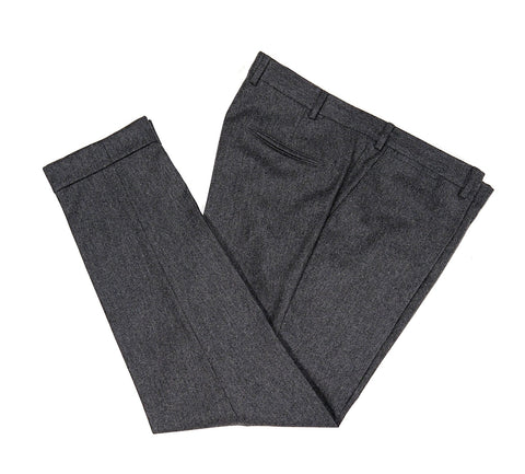 Oscar Jacobson - Grey Mid-Rise Wool Flannel Trousers 56