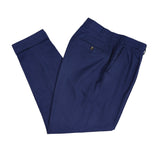 Suitsupply - Inc Blue Cotton Pleated High-Rise Trousers 30/29