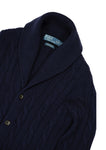 Polo Ralph Lauren - Dark Navy Chunky Knitted Lambswool Shawl Cardigan S