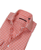 Xacus - Orange Checked Spread Collar Shirt 40