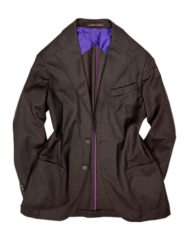 Ströms - Dark Brown Wool Flannel Sports Jacket 48