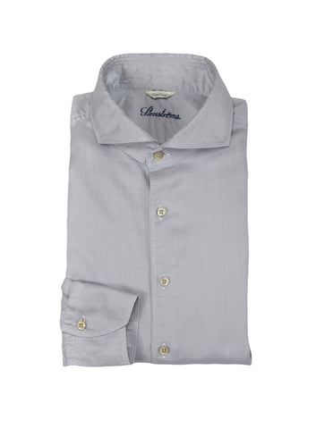 Stenströms - Light Grey Cutaway Collar Shirt L