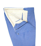 Luigi Bianchi Mantova - Blue Cotton/Linen Pleated High-Rise Trousers 54