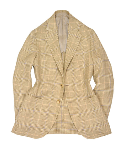 De Petrillo - Beige Checked Linen/Cotton Sports jacket