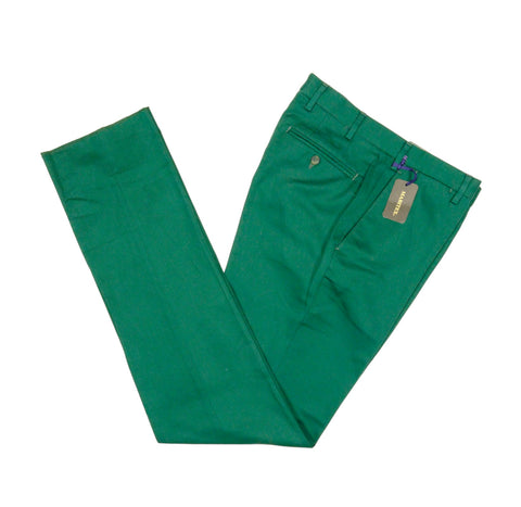 Mabitex - Green Mid-Rise Cotton Trousers 48