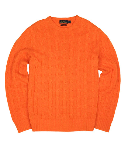 Polo Ralph Lauren - Orange Cable-Knit Cashmere Jumper