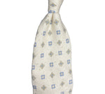 The Tailoring Club - Flowers on Ivory Silk/Linen/Cotton Tie