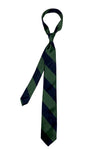 Passaggio Cravatte - Navy and Green Block Stripe Tie 7-Fold
