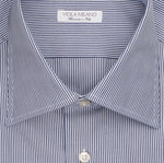 Viola Milano - Navy/White Striped Napoletan Spread Collar Shirt 38